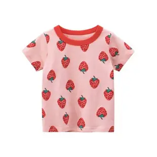 草莓卡通短袖運動寶寶衣服童裝