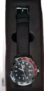 Three Leagues Baden TLW3L104 Men's Watch, Black Face, Leather Strap Coke Bezel