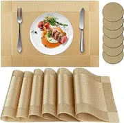 AHYUANBA Placemats Set of 6, Rectangular, 18 x 12 inches (45 X 30 cm), Heat & Stain Resistant, Non-Slip, Wipeable, Indoor/Outdoor, Perfect for Housewarming, Birthday Parties