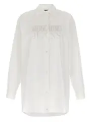 [Mo5ch1no Jeans] Mo5ch1no Jeans-Logo Print Shirt Camicie Bianco-Donna 38IT White