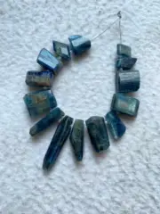 Kyanite gemstone handmade faceted nugget bead size 25-12 mm necklace