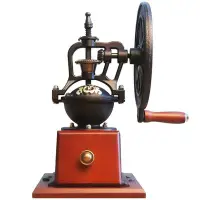 在飛比找Yahoo!奇摩拍賣優惠-復古咖啡豆研磨機手搖磨豆機手動咖啡磨粉器家用手工鑄鐵大轉輪~