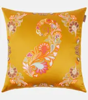 [Etro] Etro Kentia embroidered cotton cushion One Size yellow