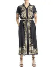 Max Studio Belted Maxi Shirtdress