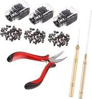 OSOLADY 1 Set Hair Extension Plier Kit Professional Silicone Lined Tool with Pulling Hook Curved Head for Easy Use for Barbershops Compatible with Hair Styles