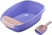 High Sided Extra Large Litter Box for Big and Multiple Cats Enclosed Cat Litter Box Easy Cleaning Litter Pan with Scoop