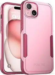 Poetic Neon Series Case Compatible with iPhone 15, Dual Layer Heavy Duty Tough Rugged Shockproof Protective Drop Protection Cell Phone Case 2023 New Cover, Light Pink