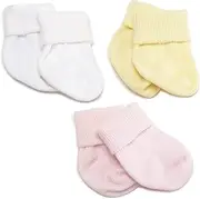 [Jefferies Socks] Bootie, 6 Pack, White/Pink/Maize