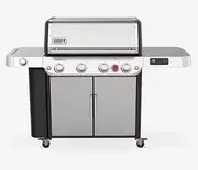 Genesis SE-SPX-435 Smart Gas Barbecue Grill – 4 Burner Premium LPG Gas Barbecue Grill with Weber Connect Technology, Side Burner, Night Vision LED– Stainless Steel Grill for the Backyard