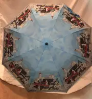 NWT LEIGHTON BLUE BROADWAY UMBRELLA 43.” ARC AUTOMATIC STEEL WIND RESISTANT NYC