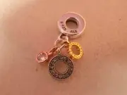 BN GENUINE PANDORA TRIPLE MONOGRAM & LOGO CHARM -799044C01
