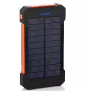 5000mAh Solar Power Bank 2 Dual USB External Battery Charger LED - Orange