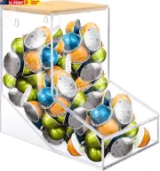 Coffee Pod Holder with Bamboo Lid, Clear K Cup Holder Organizer 80-Ounce, Coffee