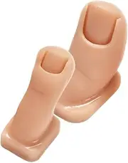 Generic 2pcs Silicone Practice Toes for Nail Art Training Realistic Soft Nail Mannequin Durable Flexible Design for Skill Enhancement