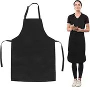 [GLSTOY] Cooking Apron Set 2 Pack Halter Neck Chef Aprons Adjustable Straps Easy Maintenance Durable