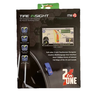 GPS Navigation System 5” Full Color Touch Screen 4 TPMS Sensors Tire Insight