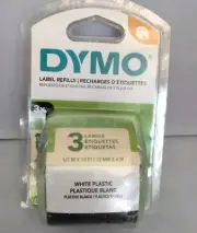 DYMO LT Plastic Labels for LetraTag Label Makers - 1/2" x 13 Foot Rolls, 3 Count