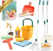 Detachable Kids Cleaning Toy Set: Broom, Mop, Dustpan & More (STEM Pretend Play)
