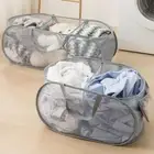 Mesh Folding Laundry Basket Hollow Laundry Hamper Home Bathroom