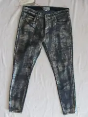 Current Elliott Skinny Ankle Cheville Jeans-Fool's Gold-Coated-Size 28- NWT $268