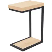 Rio Side Table Natural Oak and Black Metal legs