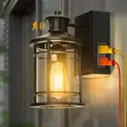 Outdoor Wall Light Fixtures, Dusk to Dawn Motion Sensor Outdoor Porch Light w...