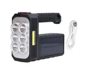 Led Solar Flashlight Multifunctional Emergency Hand Light 4 Mode Waterproof Camping Flashlight