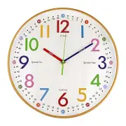 Learning Clock for Kids 12 inch Educational Wall Clock Silent Movement and Co...