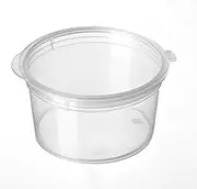 50 Pieces, Hinged Lid Clear 60ml / 2oz Portion Cups/Sauce pots for Dips, Chutney