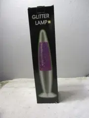 Lava Vortex Lamp Silver Base Glitter Action Color Changing Lights 14.5'' new