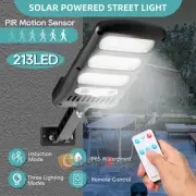 LED Solar Street Light + Remote, Garden Wall Lamp Industrial Security Road Bulb