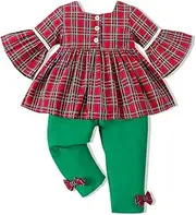 [VINUOKER] Baby Toddler Girl Christmas Clothes Toddler Girl Christmas Outfits Set