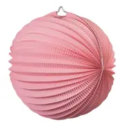 Pink Accordion Paper Lantern Ball 20cm
