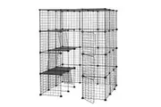 4 Tier Cat Enclosure Cage House XL DIY Metal Rabbit Hutch Ferret Bunny Crate Kitten Fence Kennel Playpen 3 Platforms 3 Ramps