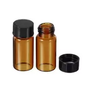 5mL Reagent Glass Storage Bottle 10Pcs Round Plastic Screw Cap Lab Home Brown