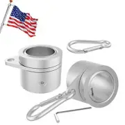 Flag Pole Rings Clip [Tangle Free | 360° Anti-Wrap] Aluminum Rotating 2PCS