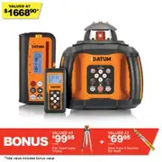 DATUM 800m Dual grade Red Beam Rotary Laser Kit with Auto-Alignment DTA80R