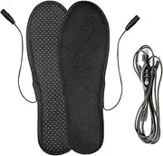 Heated Insoles - USB-Temperature Controlle Electric Feet Warmers Short Plush Winter Electric Feet Warmer - Washable Winter Warm Socks Feet Heater Shoe Insole for Hunting Fishing Hiking Camping,