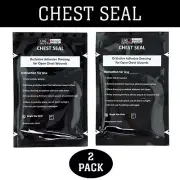 LINE2design Chest Seal Wound - Trauma First Aid Occlusive Dressing - 2 Pack