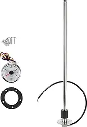 X AUTOHAUX Fuel Sending Unit and Gauge Kit Boat Fuel Sending Unit Marine Fuel Sender Unit Metal 20.87" 1 Set Silver Tone Black White 0-190 Ohm