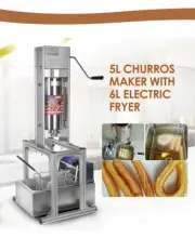 Commercial 5L Churros Maker Donut Maker 6L Electric Deep Fryer Stainless Steel