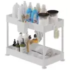 2-Tier White under Sink Organizer Storage Cabinet Basket Drawer