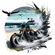 Sublimation Print Motorcycle Beach Ready to Press Heat Transfer