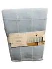 Woven Striped Tablecloth in Light Blue 46inx58in Oblong or Oval, Seats 4-6-