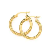 9ct Gold 2.5x15mm Twist Hoop Earrings