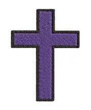 CHRISTIAN CROSS iron-on PATCH embroidered PURPLE BLACK CRUCIFIX JESUS BIKER new