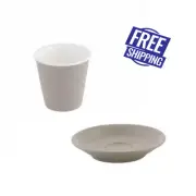 6x Espresso Cup & Saucer Stone Grey 90mL Bevande Expressso Coffee Cups