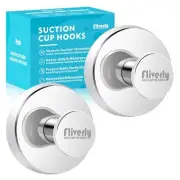 Suction Cup Hooks for Shower, Removable Towel Hooks for Bathroom Window Chrome