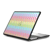 MacBook Pro 14-inch (M1 - M4) Impact Case Rainbow Checkerboard Transparent