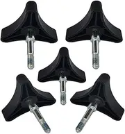 5Pcs Knob Replacement,Part Universal for Rolling Walker Rollator, Foldable Rollator Walker, Hand propelled Walker etc, Aluminum 3 Point Knob, Rollator Walker medline Walker Parts Accessories